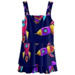 Space-patterns Kids  Layered Skirt Swimsuit