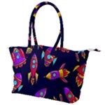 Space-patterns Canvas Shoulder Bag