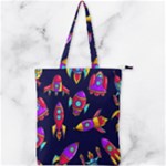 Space-patterns Double Zip Up Tote Bag