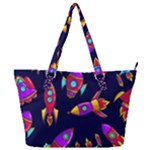 Space-patterns Full Print Shoulder Bag