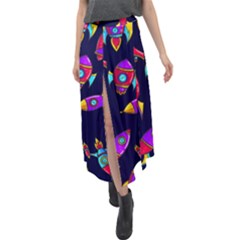 Velour Split Maxi Skirt 