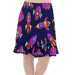 Space-patterns Fishtail Chiffon Skirt