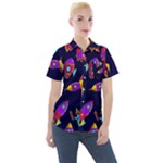 Space-patterns Women s Short Sleeve Pocket Shirt