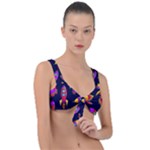 Space-patterns Front Tie Bikini Top