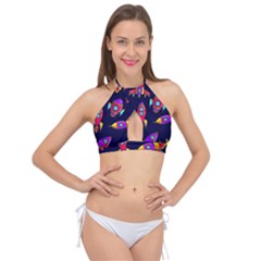 Cross Front Halter Bikini Top 