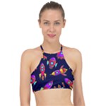 Space-patterns Racer Front Bikini Top