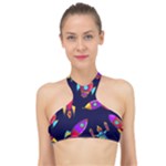 Space-patterns High Neck Bikini Top