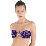 Space-patterns Twist Bandeau Bikini Top