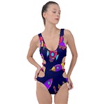 Space-patterns Side Cut Out Swimsuit