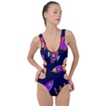 Space-patterns Side Cut Out Swimsuit