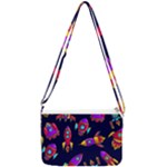 Space-patterns Double Gusset Crossbody Bag