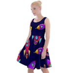 Space-patterns Knee Length Skater Dress