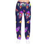 Space-patterns Women Velvet Drawstring Pants