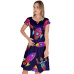 Space-patterns Classic Short Sleeve Dress