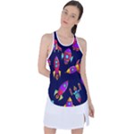 Space-patterns Racer Back Mesh Tank Top