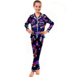 Space-patterns Kids  Satin Long Sleeve Pajamas Set