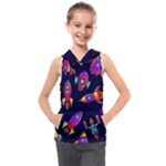 Space-patterns Kids  Sleeveless Hoodie