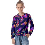 Space-patterns Kids  Long Sleeve Tee with Frill 