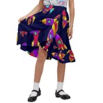 Space-patterns Kids  Ruffle Flared Wrap Midi Skirt