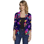 Space-patterns Women s One-Button 3/4 Sleeve Short Jacket