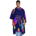 Space-patterns Men s Hooded Rain Ponchos