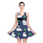 Swan-pattern-elegant-design Reversible Skater Dress