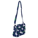 Swan-pattern-elegant-design Shoulder Bag with Back Zipper