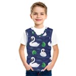 Swan-pattern-elegant-design Kids  Basketball Tank Top