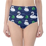 Swan-pattern-elegant-design Classic High-Waist Bikini Bottoms