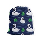 Swan-pattern-elegant-design Drawstring Pouch (XL)