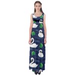 Swan-pattern-elegant-design Empire Waist Maxi Dress