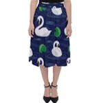 Swan-pattern-elegant-design Classic Midi Skirt