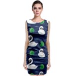 Swan-pattern-elegant-design Classic Sleeveless Midi Dress