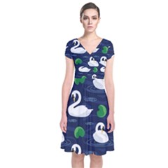 Short Sleeve Front Wrap Dress 