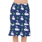 Swan-pattern-elegant-design Short Mermaid Skirt