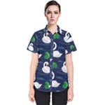 Swan-pattern-elegant-design Women s Short Sleeve Shirt