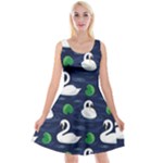 Swan-pattern-elegant-design Reversible Velvet Sleeveless Dress