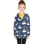 Swan-pattern-elegant-design Kids  Double Breasted Button Coat