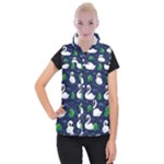 Swan-pattern-elegant-design Women s Button Up Vest