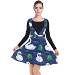 Swan-pattern-elegant-design Plunge Pinafore Dress