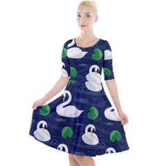 Quarter Sleeve A-Line Dress 