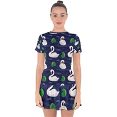 Drop Hem Mini Chiffon Dress 