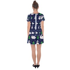 Drop Hem Mini Chiffon Dress 