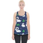 Swan-pattern-elegant-design Piece Up Tank Top