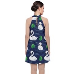 Velvet Halter Neckline Dress  