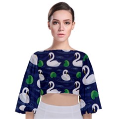 Tie Back Butterfly Sleeve Chiffon Top 