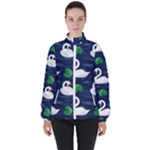 Swan-pattern-elegant-design Women s High Neck Windbreaker