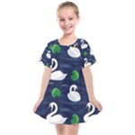 Swan-pattern-elegant-design Kids  Smock Dress