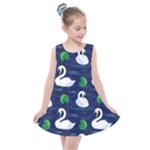 Swan-pattern-elegant-design Kids  Summer Dress