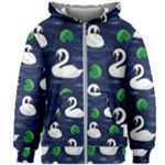 Swan-pattern-elegant-design Kids  Zipper Hoodie Without Drawstring